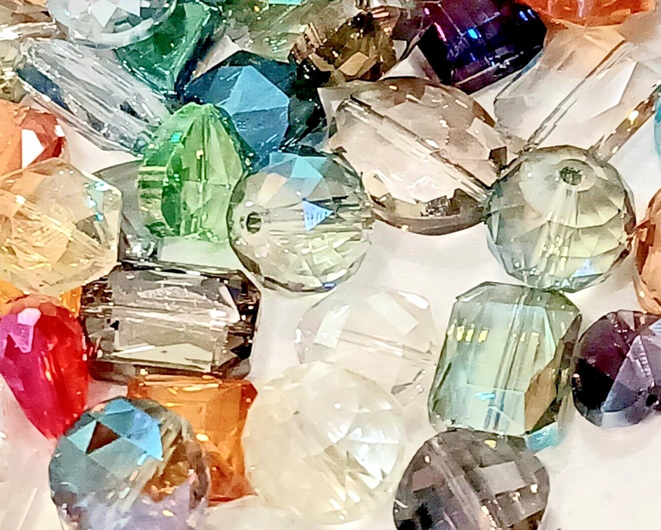 Lote de 60 piezas enormes cuentas de cristal cuentas sueltas de vidrio para hacer joyas estilo austriaco Foto 1 de 4