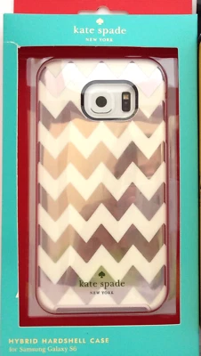 NUEVO Kate Spade New York Chevron Rosa Híbrido Rígido Samsung S6 Foto 1 de 4