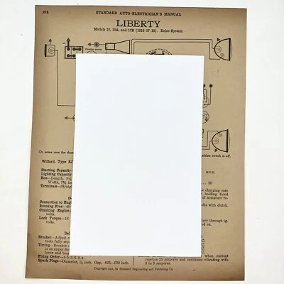 Vtg 1916-18 10 10A B Liberty & 1917 IB 1918 IC6 Dorris Standard Auto Electrician - Image 1 of 2