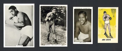 1935 J.A. PATTREIOUEX 56 JOE LOUIS ROOKIE HQ PLUS 3 1936-1950 BROWN BOMBER CARDS - Image 1 of 2