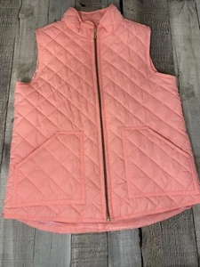 J Crew CrewCuts Girls Sz 10 Neon Coral Pink Quilted Vest Jacket - Picture 1 of 3
