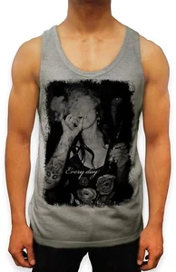 NEW MENS SINGLET TANK TOP EVERY DAY SIZE S DRUGS designer gym WORK SPORT MUSCLE - Picture 1 of 2