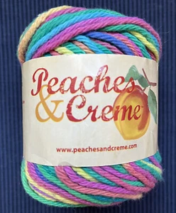Peaches & Creme Cotton Yarn PSYCHEDELIC #12600 Worsted Weight 4 PLY 2 oz. - Picture 1 of 8