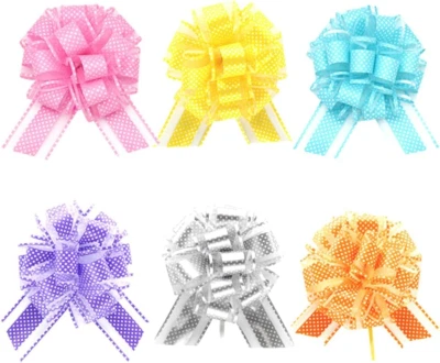 Arcos de punto redondos grandes de 6 pulgadas - Elegante cinta de regalo para boda, cumpleaños Foto 1 de 4