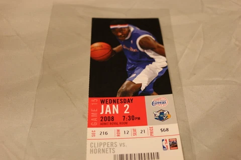 Los Angeles Clippers 2007 Ticket vs. Hornets Cover