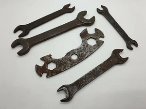 set of 5x SOVIET VINTAGE WRENCH MADE IN USSR - OPEN ENDED SPANNER - Picture 1 of 9