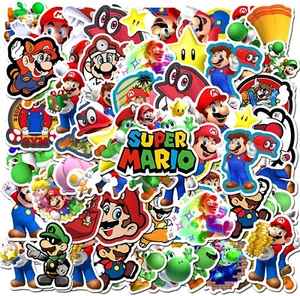 50 piezas pegatinas de Super Mario, calcomanías para teléfono portátil Yoshi Luigi Mario Bros para jugadores - Imagen 1 de 14