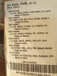 Dell kit rail RCKRL 2U, SL PN JJ014, DP/N 0JJ014 - Photo 1/2