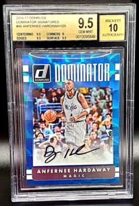 ANFERNEE HARDAWAY 16-17 DONRUSS BLUE CHECKERBOARD AUTO 6/25 BGS 9.5 POP 1/1 - Picture 1 of 4