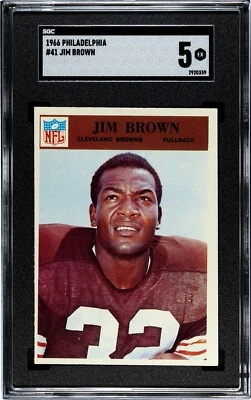 1966 Philadelphia JIM BROWN Cleveland Browns #41 SGC 5 EX Condition! - Image 1 of 2