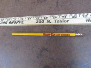 Vintage Krim-Ko Dairy Chocolate advertising wood pencil Sturtevant Milk Shake - Picture 1 of 4