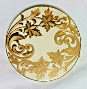 Elgin American Compact foglia oro e fiore vintage diametro 3" - Foto 1 di 6