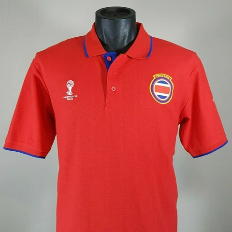 Costa Rica Soccer Football Shirt Mens L Official Fifa 2014 World Cup Polo NEW Cover