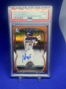 2023 Bowman Chrome Alex Ramirez TRUE ORANGE AUTO #/25 METS PSA 9 - Picture 1 of 2