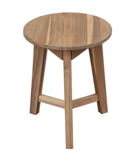 Haven Acacia Wood Round Stool - Picture 1 of 4