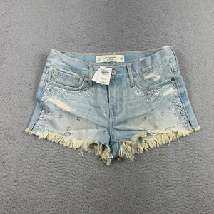 Abercrombie & Fitch Shorts Womens Sz 2 Festival Short High Rise Light Wash - Picture 1 of 9
