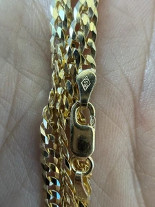 20 Zoll - 3 mm Cuban Pave Link .925 Sterlingsilber 14k Gelbgold Vermeil - Bild 1 von 4
