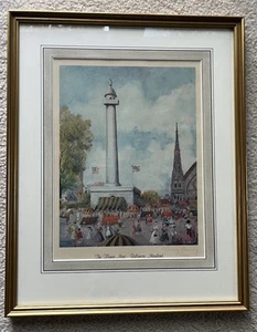 Sidney Berney Künstler Baltimore Maryland Monument "The Flower Mart" signiert 1955 - Bild 1 von 6