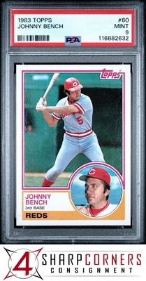 1983 TOPPS #60 JOHNNY BENCH REDS HOF PSA 9 - Image 1 of 3