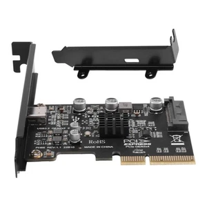 Carte USB PCIE Type C PCI-Express 4X Vers USB 3.2 Gen 2X2 (20Gbps) de P8767 - Photo 1/7