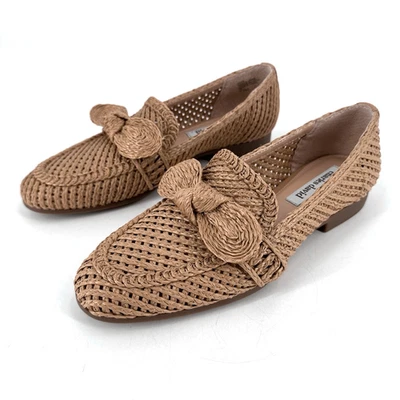Mocasín de rafia tejido finito Charles David nuevo sin etiquetas talla 7,5 M tostado plano Foto 1 de 4