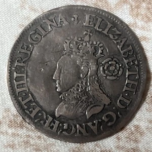 1568 Großbritannien Elizabeth I AR 6 Pence Mestrelle's Milled Type Fine RAR - Bild 1 von 4