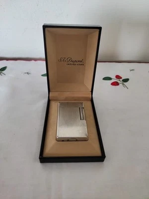St dupont line 1 accendino a gas placcato argento - Immagine 1 di 4