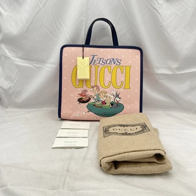 Gucci The Jetsons Printed Tote Bag Signature Canvas Multi Pink Pre-Owned - Image 1 of 4