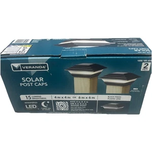 (2-Pk) Veranda Solar Post Cap Aged Bronze Plated Plastic 3 Lumens 4" x 4" 100818 - Picture 1 of 8