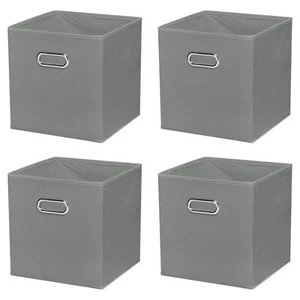 4Pcs 13"x13"x13" Foldable Storage Cube Bins Storage Organizer Bins Grey - Bild 1 von 5