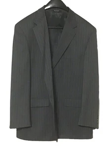 CHAPS By RALPH LAUREN 100% Wool Gray Pin Striped Suit Mens 48 Reg. 38x32 Pants - Picture 1 of 8