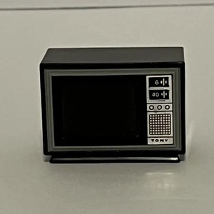 Vintage Tomy Dollhouse Television Black 1970s Replica (D) - Picture 1 of 10