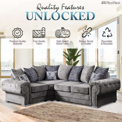 Corner Sofa 5 seater 3+2 Set, Verona Free Delivery Black Friday Deal