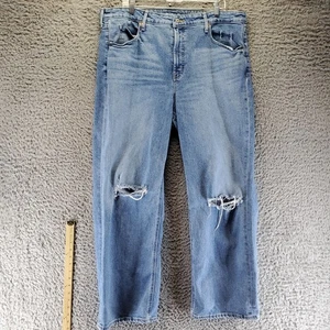 Old Navy Jeans Damen 18 Blau Sky-High Wide Leg Distressed Baumwolle Denim - Bild 1 von 12