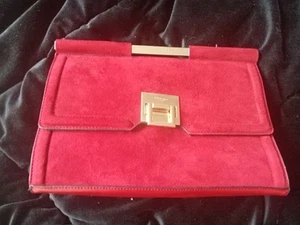 DUNE Red Clutch/Shoulder Bag Occasion Bag Gold-colored Chain Good Condition - Picture 1 of 10