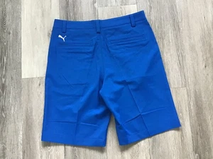BNWT PUMA Mens Golf Tech Short Lapis Blue Size W32 in - Picture 1 of 4