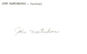 JOHN MARTINKOVIC-Autographed NFL PROFESSIONAL FOOTBALL Player/3X5 INDEX CARD (B) - Picture 1 of 1