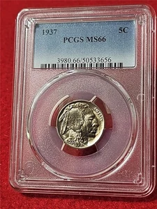 1937 Buffalo Nickel PCGS MS 66 #MF-T4028 - Picture 1 of 2