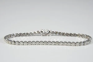 N92P01- Weißgold 585 14kt Tennisarmband nat. Diamanten zus. ca. 3,69ct - Bild 1 von 12