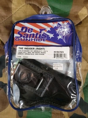 Coldre de couro preto Desantis The Insider destro Iwb 3-3,5 pol 1911  - Imagem 1 de 4