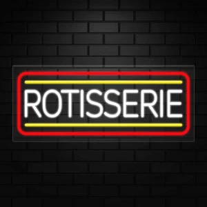 Rotisserie Sign for Window/Wall Displays | LED Flex Neon | 32"W x 13"H x 1"D - Picture 1 of 5