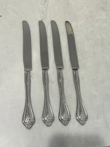 Oneida BOUTONNIERE Floral Edelstahl glänzend Besteck - Set mit 4 Stück Messern - Bild 1 von 6