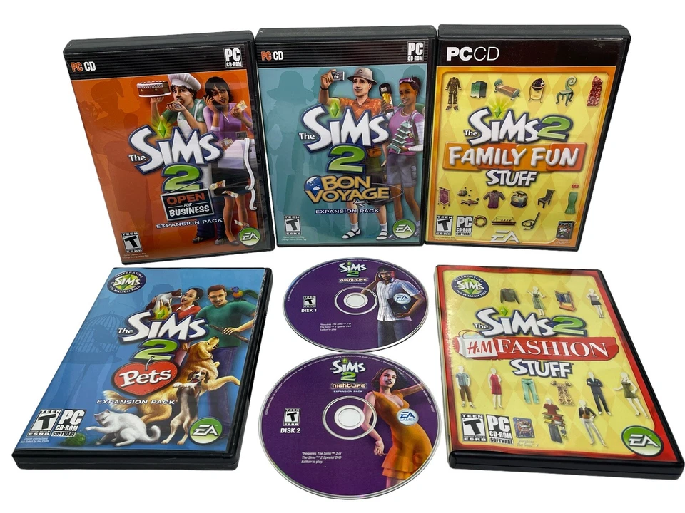 The Sims 2 PC Expansion Packs CD-ROM Games Bundle -- Lot Of 6! GUC - Image 1 of 4