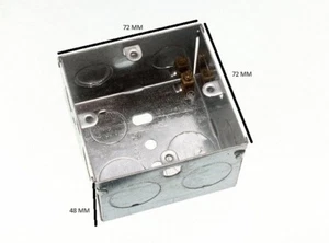 Flush Mount Metal Pattress Electric Back Box Single 1 Gang 47mm Pack Of 5 - Picture 1 of 1