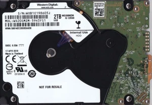 WD20SMZM-59H3FS1 s/n: WXB1E1 APR / 2019 Thailand 2TB USB-C 2.5" WESTERN DIGITAL - Afbeelding 1 van 5