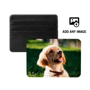 Herren schwarz Leder Foto Geldbörse Kreditkartenhalter personalisiert Vater Vater UK - Bild 1 von 3