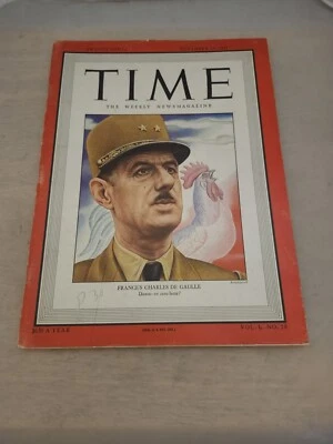 Time The Weekly News Magazine Charles De Gaulle Vol. L Vol. 20 November 17 1947 - Image 1 of 2