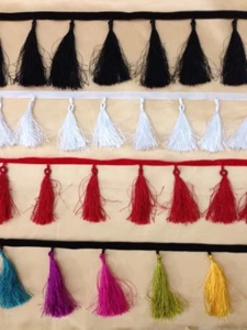 Tassel Fringe Trim 8.5cm 3.5" Drop costume furniture Assorted Colours 1 yard - Picture 1 of 27