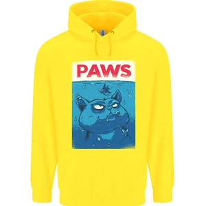Paws Funny Cat and Goldfish Parody Childrens Kids Hoodie - Picture 1 of 84