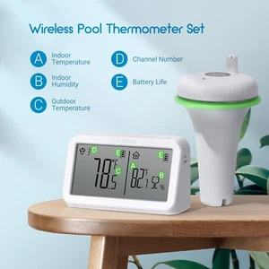 Wireless Pool Thermometer Digital LCD Bildschirm Schwimmbad Aquarium IBS-P02R CF - Bild 1 von 9